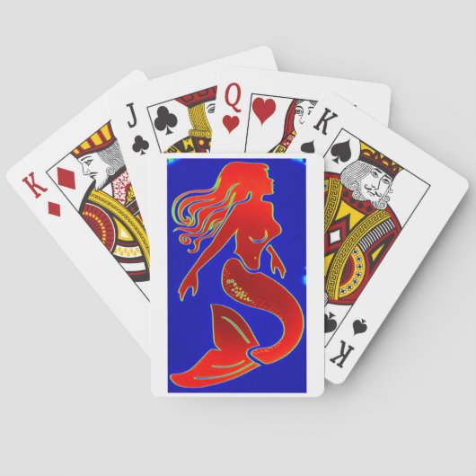 rote Meerjungkarten Spielkarten (Rückseite)