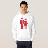 Rote Menschen tragen Kopfhörer Mens Hoodie (Vorne ganz)