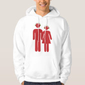 Rote Menschen tragen Kopfhörer Mens Hoodie (Vorderseite)