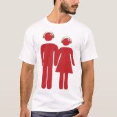 Rote Menschen tragen Kopfhörer-Mens-T - Shirt (Vorderseite)