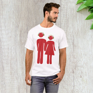 Rote Menschen tragen Kopfhörer-Mens-T - Shirt