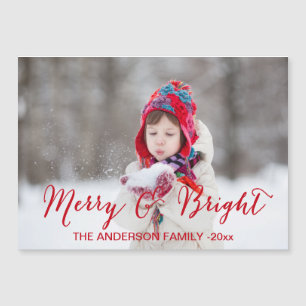 Rote Merry und Helle Holiday Foto Card Magnetkarte