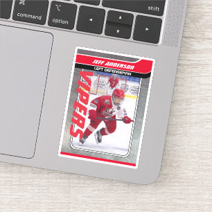 Rote Metal-Eishockey-Handelskarte Aufkleber