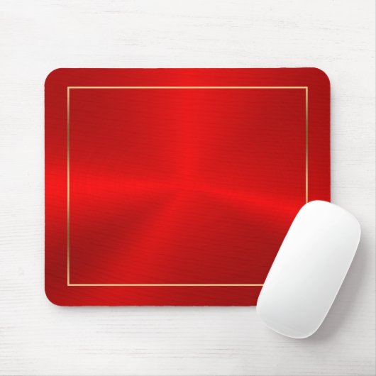 Rote Metallic-Textur mit Goldrahmen-Maus-Pad Mousepad (Mit Mouse)