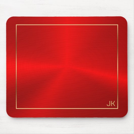 Rote Metallic-Textur mit Goldrahmen-Maus-Pad Mousepad (Vorne)
