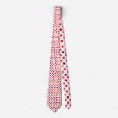 Rote Mini-Polka-Punkte-Krawatte Krawatte (Vorderseite)