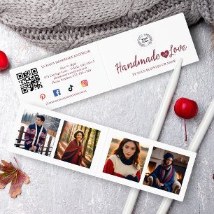 Rote Minimalistische Handarbeit mit Liebe Zitat Ku Visitenkarten