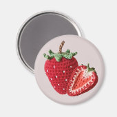 Rote Minimalistische Oma Frucht Crochet Strawberry Magnet (Vorderseite/Rückseite)