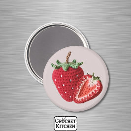Rote Minimalistische Oma Frucht Crochet Strawberry Magnet