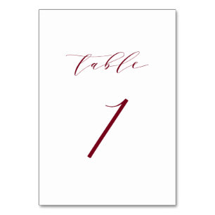 Rote minimalistischer Schrift Hochzeit Tisch Numme Tischnummer