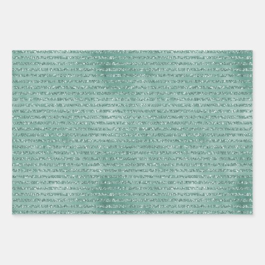 Rote Minze, grüner Glitzer Streifen          Geschenkpapier Set (Vorderseite 2)