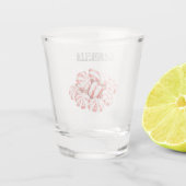 Rote Minze Pfefferminze Schnapsglas (Rückseite)