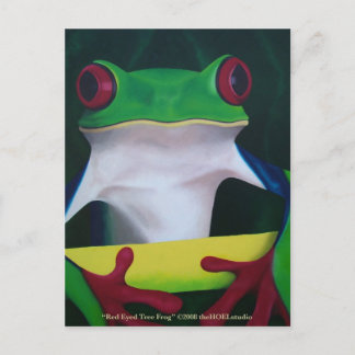 Rote mit Augen Baum-Frosch-Postkarte Postkarte