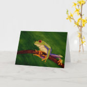 Rote mit Augen Baum-Frosch-Raum-Gruß-Karte Karte (Gelbe Blume)