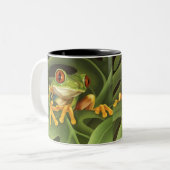 Rote mit Augen Baum-Frosch-Tasse Zweifarbige Tasse (Vorderseite Links)