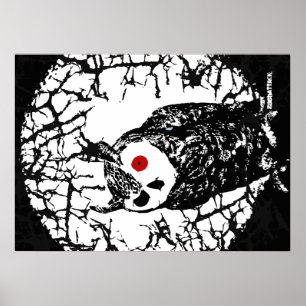 Rote mit Augen Eule Poster