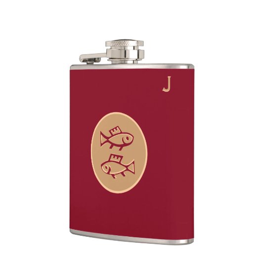Rote Mit Monogramm Flasche - Zodiac - Fieber Flachmann (Links)