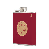 Rote Mit Monogramm Flasche - Zodiac - Libra Flachmann (Links)
