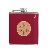 Rote Mit Monogramm Flasche - Zodiac - Libra Flachmann (Vorderseite)
