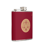 Rote Mit Monogramm Flasche - Zodiac - Libra Flachmann (Rechts)