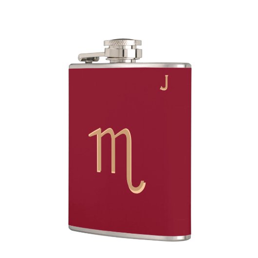 Rote Mit Monogramm Flasche - Zodiac - Skorpio Flachmann (Links)