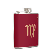 Rote Mit Monogramm Flasche - Zodiac - Virgo Flachmann (Rechts)