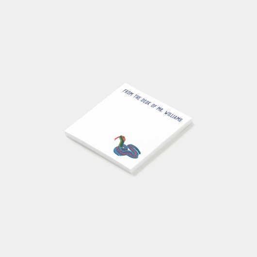 Rote mit Seiten versehene Strumpfband-Schlange Post-it Klebezettel (angewinkelt)