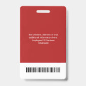 Rote Mitarbeiter-Foto-ID-Sicherheitsausweis mit Lo Ausweis (Rückseite)