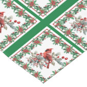 Rote Mockingbird Poinsettia Grenzen Grün Kurzer Tischläufer (Ecke)