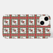 Rote Mockingbird Poinsettia Grenzen Rot Case-Mate iPhone Hülle (Rückseite (Horizontal))