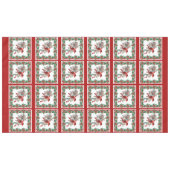 Rote Mockingbird Poinsettia Grenzen Rot Tischdecke (Vorderseite (Horizontal))