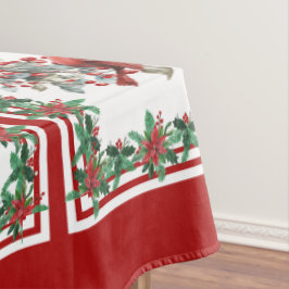 Rote Mockingbird Poinsettia Grenzen Rot Tischdecke