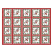 Rote Mockingbird Poinsettia Grenzen Rot Tischdecke (Vorderseite (Horizontal))