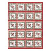 Rote Mockingbird Poinsettia Grenzen Rot Tischdecke (Vorderseite)