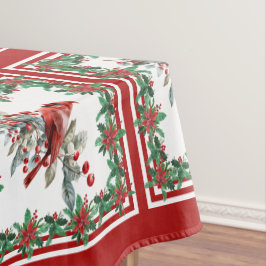Rote Mockingbird Poinsettia Grenzen Rot Tischdecke