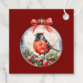 Rote Mockingbird Winterlandschaft Geschenkanhänger (Rückseite)