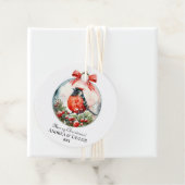 Rote Mockingbird Winterlandschaft Geschenkanhänger (Beispiel)