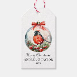 Rote Mockingbird Winterlandschaft Geschenkanhänger