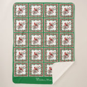 Rote Mockingvogel Poinsettia Grenzen Gewohnheitsre Sherpadecke (Vorderseite)