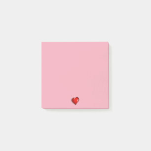 Rote Mode-Herz-Rosa-Post-Itanmerkungen Post-it Klebezettel