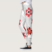 Rote moderne Blume Leggings (Links)