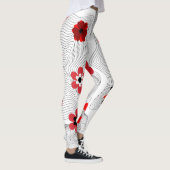 Rote moderne Blume Leggings (Rechts)