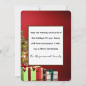 Rote Moderne Elegante Familie Frohe Weihnachten Fo (Rückseite)