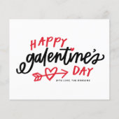 Rote, moderne Kalligrafie Happy Galentine's Day Ca (Vorderseite)