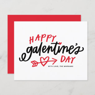 Rote, moderne Kalligrafie Happy Galentine's Day Ca