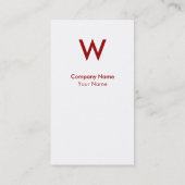 Rote moderne Monogramm-Visitenkarte Visitenkarte (Rückseite)