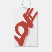 rote moderne Schrift Liebe Geschenkanhänger (Vorderseite)