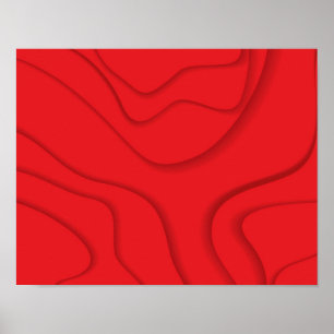 Rote, moderne, trendige, coole Kunst im Papierschn Poster