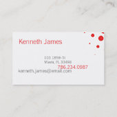 Rote moderne Visitenkarte (Rückseite)