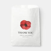Rote Mohn-Blumen-Hochzeit-Dankeschön Geschenktütchen (Vorderseite)